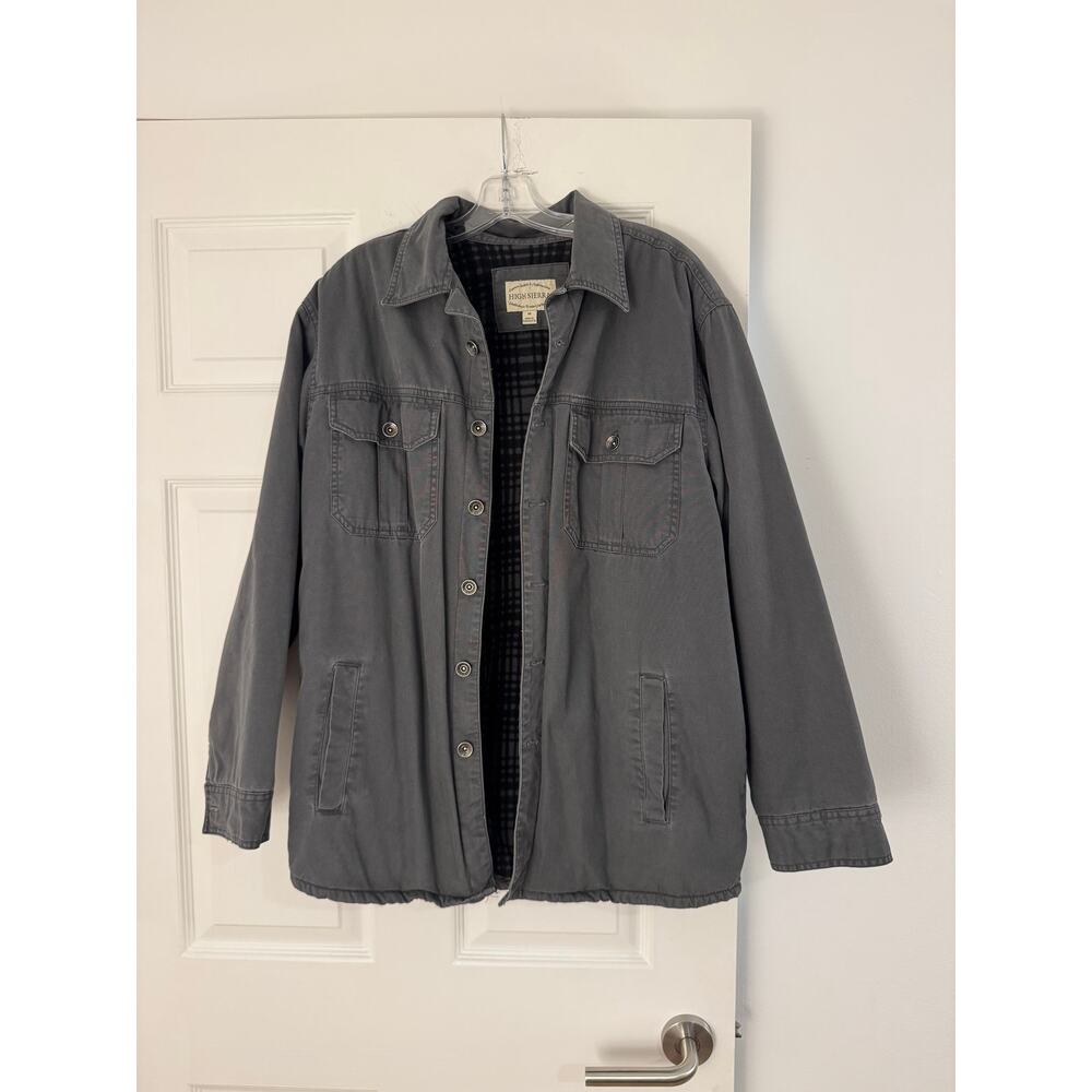 High Sierra Grey Canvas Workwear Jacket Men’s M Flannel Lined Utility Coat